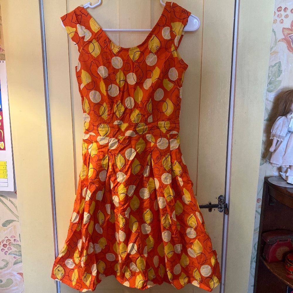 Retrolicious orange dress xs sample